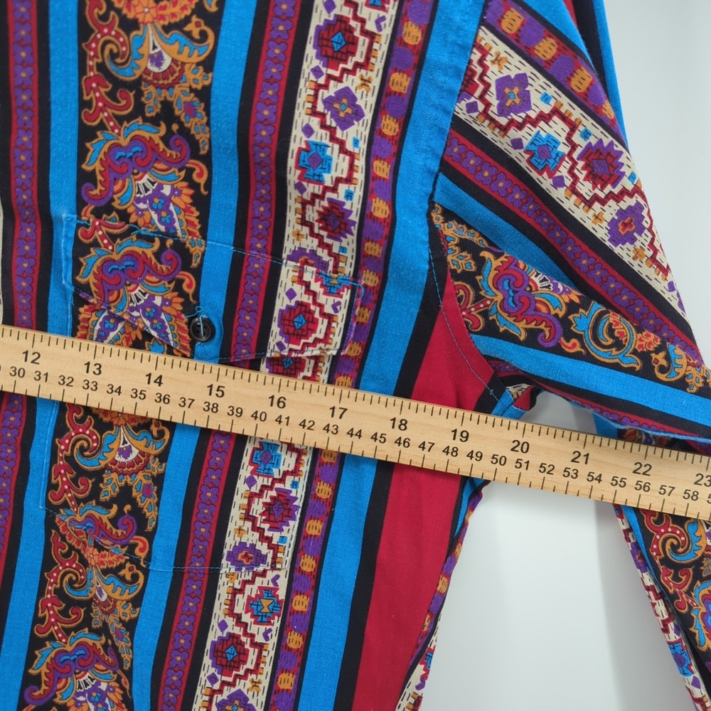 VTG Wrangler Aztec Southwest Geometric Long Sleeve Western USA 15-33 Tail READ - Picture 9 of 14